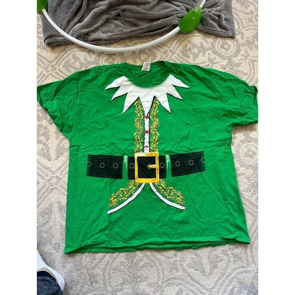 Dec 25th Women Green Christmas Elf Costume Graphic T-Shirt 3XL Plus Size Cotton